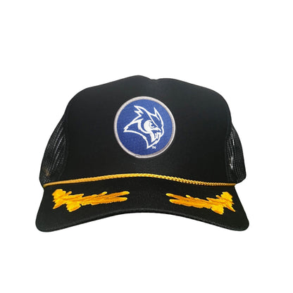 Rice Owls / Owl Head Circle Patch / Curved Bill Mesh Snap Back / 167 / Rice002 / MM - Black / Gold Foam Mesh Snapback - Club Rehab