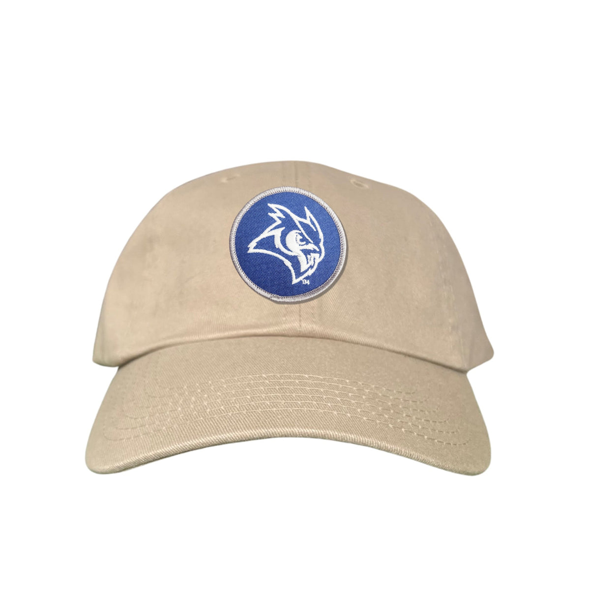 Rice Owls / Owl Head Circle Patch / Curved Bill Mesh Snap Back / 167 / Rice002 / MM - Dad Hat Khaki - Club Rehab