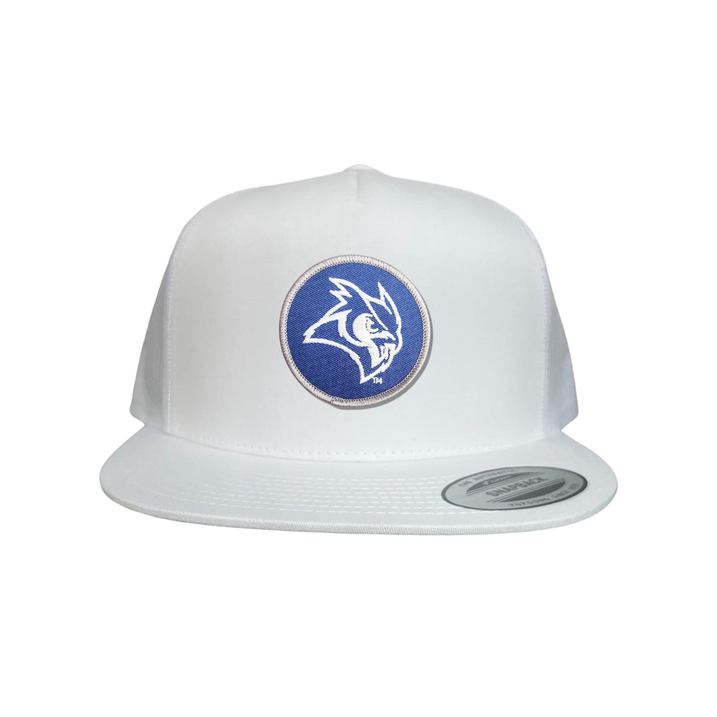 Rice Owls / Owl Head Circle Patch / Curved Bill Mesh Snap Back / 167 / Rice002 / MM - White Flat Bill Mesh Snapback - Club Rehab
