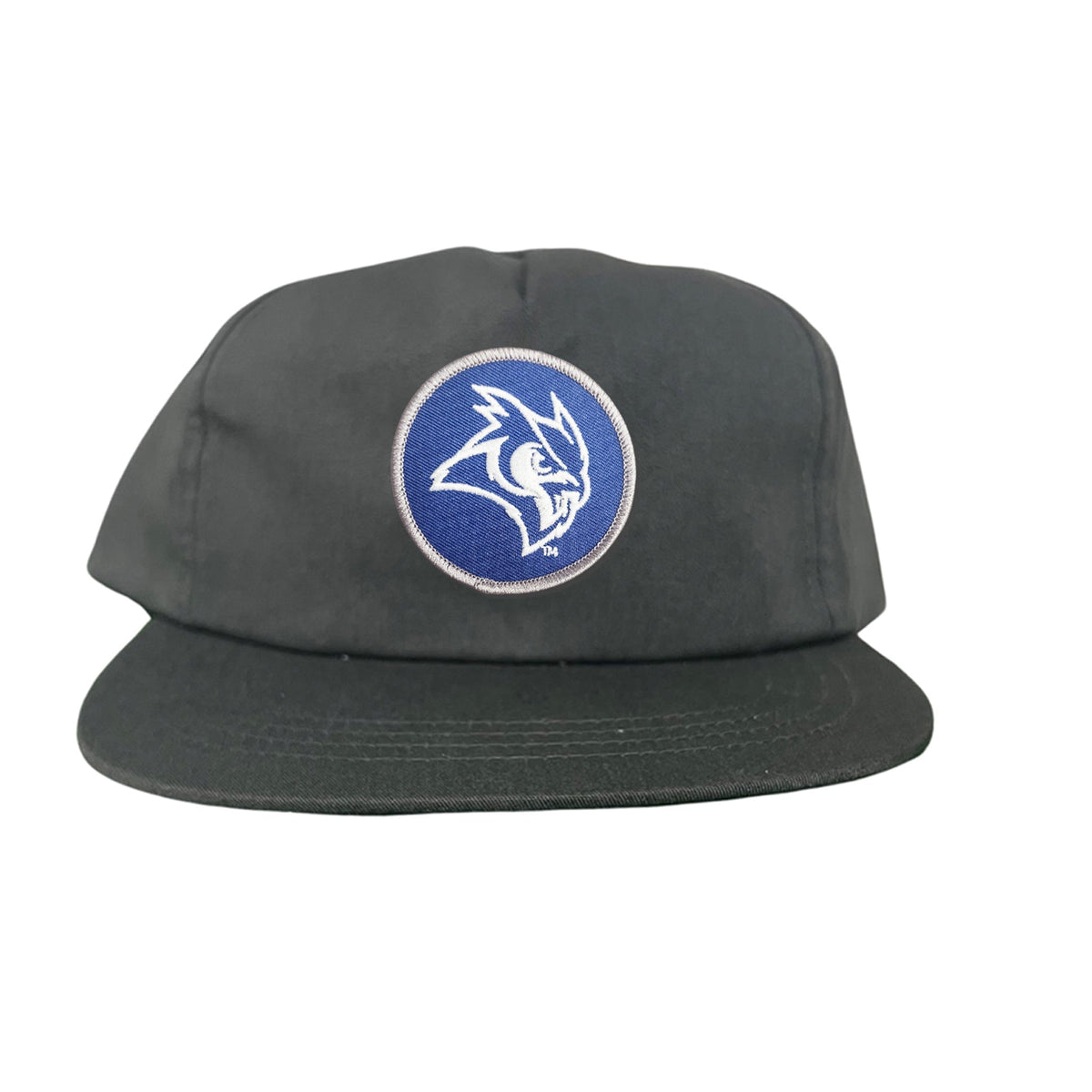 Rice Owls / Owl Head Circle Patch / Curved Bill Mesh Snap Back / 167 / Rice002 / MM - Black Flat Bill Canvas - Club Rehab