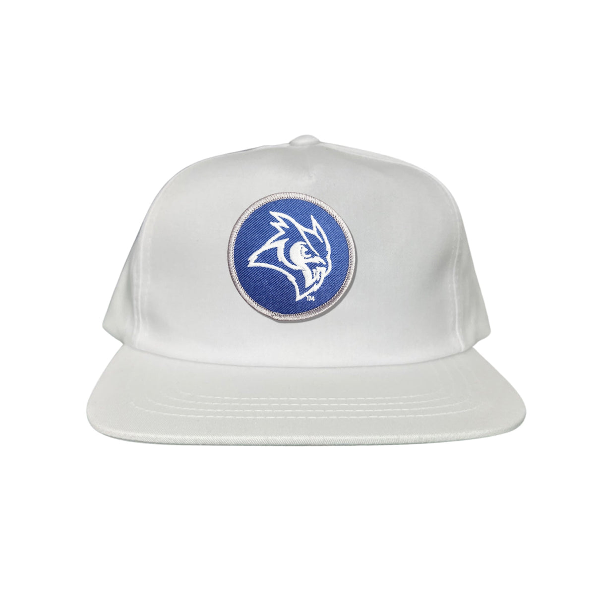 Rice Owls / Owl Head Circle Patch / Curved Bill Mesh Snap Back / 167 / Rice002 / MM - White Flat Bill Canvas - Club Rehab