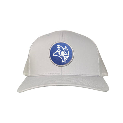 Rice Owls / Owl Head Circle Patch / Curved Bill Mesh Snap Back / 167 / Rice002 / MM - Silver Curved Mesh Snapback - Club Rehab