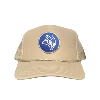 Rice Owls / Owl Head Circle Patch / Curved Bill Mesh Snap Back / 167 / Rice002 / MM - Khaki Foam Mesh Snapback - Club Rehab