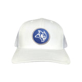 White Curved Mesh Snapback