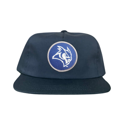 Rice Owls / Owl Head Circle Patch / Curved Bill Mesh Snap Back / 167 / Rice002 / MM - Navy Flat Bill Canvas - Club Rehab