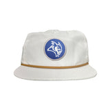 Flat Bill White with Gold Rope Canvas