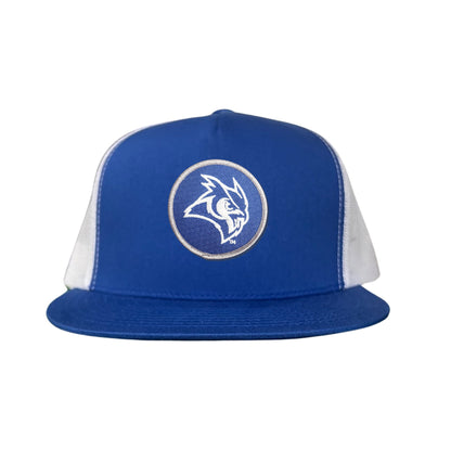 Rice Owls / Owl Head Circle Patch / Curved Bill Mesh Snap Back / 167 / Rice002 / MM - Royal / White Flat Bill Mesh Snapback - Club Rehab
