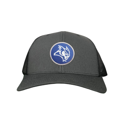 Rice Owls / Owl Head Circle Patch / Curved Bill Mesh Snap Back / 167 / Rice002 / MM - Charcoal Curved Mesh Snapback - Club Rehab