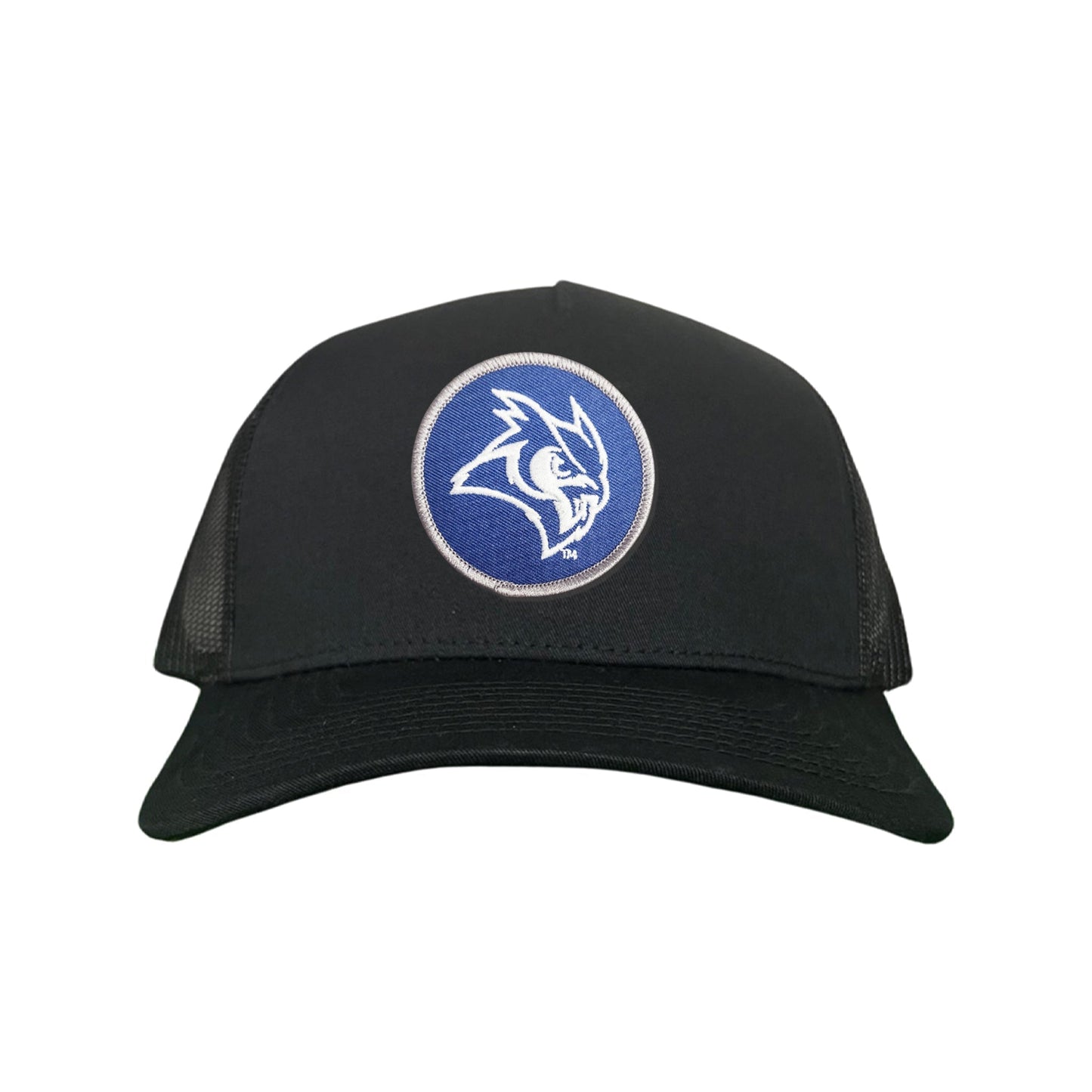 Rice Owls / Owl Head Circle Patch / Curved Bill Mesh Snap Back / 167 / Rice002 / MM - Black Curved Mesh Snapback - Club Rehab