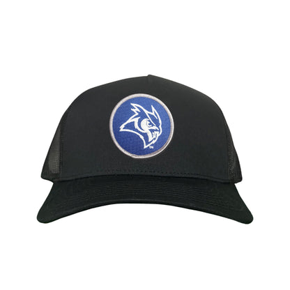 Rice Owls / Owl Head Circle Patch / Curved Bill Mesh Snap Back / 167 / Rice002 / MM - Black Curved Mesh Snapback - Club Rehab