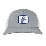 Heather Grey / White Curved Mesh Snapback