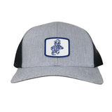 Heather Grey / Black Curved Mesh Snapback