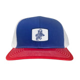 Royal / Red / White Curved Mesh Snapback