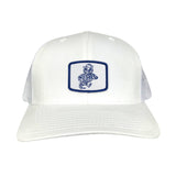 White Curved Mesh Snapback