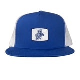 Royal / White Flat Bill Mesh Snapback