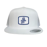 White Flat Bill Mesh Snapback