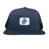 Navy Flat Bill Mesh Snapback
