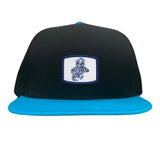 Black / Teal Flat Bill Canvas