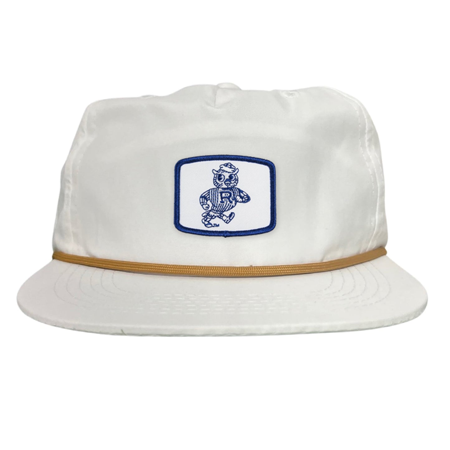 Rice Owls Walking Sammie / Hats/ 170 / Rice024 / MM - Flat Bill White with Gold Rope Canvas - Club Rehab