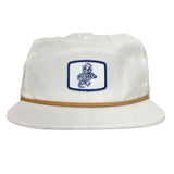 Flat Bill White with Gold Rope Canvas