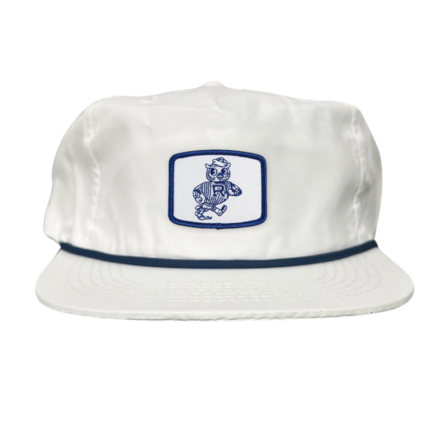 Rice Owls Walking Sammie / Hats/ 170 / Rice024 / MM - Flat Bill White with Navy Rope Canvas - Club Rehab