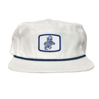 Rice Owls Walking Sammie / Hats/ 170 / Rice024 / MM - Flat Bill White with Navy Rope Canvas - Club Rehab