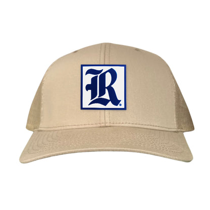 Rice Square LR Rubber Patch / 236 / Hat / / MM - Khaki Curved Mesh Snapback - Club Rehab