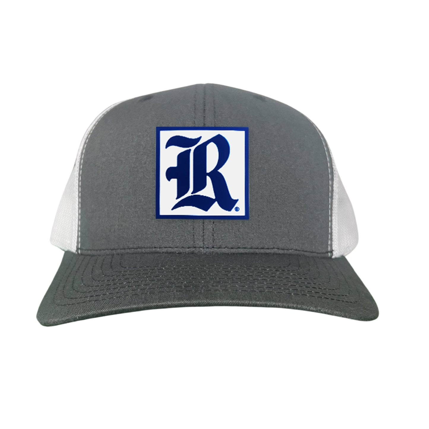 Rice Square LR Rubber Patch / 236 / Hat / / MM - Charcoal / White Curved Mesh Snapback - Club Rehab