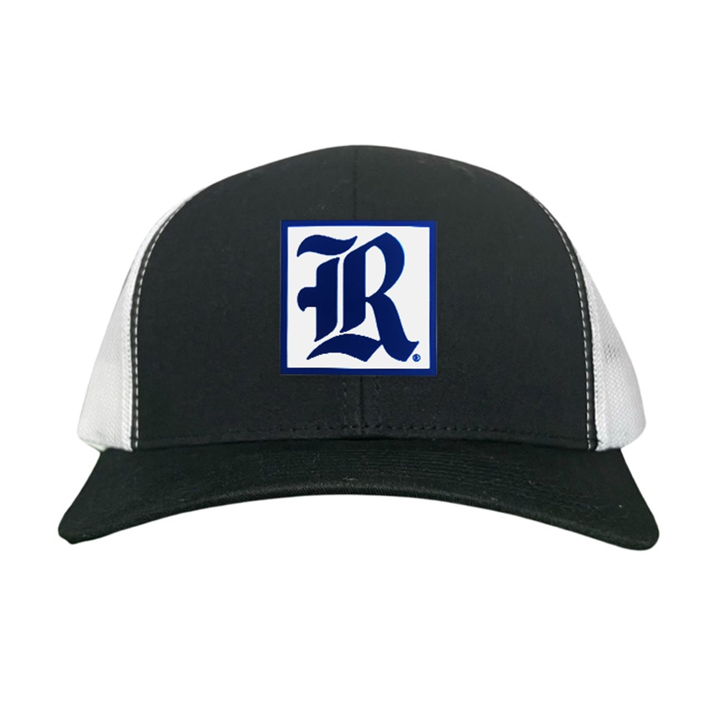 Rice Square LR Rubber Patch / 236 / Hat / / MM - Black / White Curved Mesh Snapback - Club Rehab