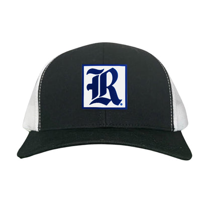 Rice Square LR Rubber Patch / 236 / Hat / / MM - Black / White Curved Mesh Snapback - Club Rehab