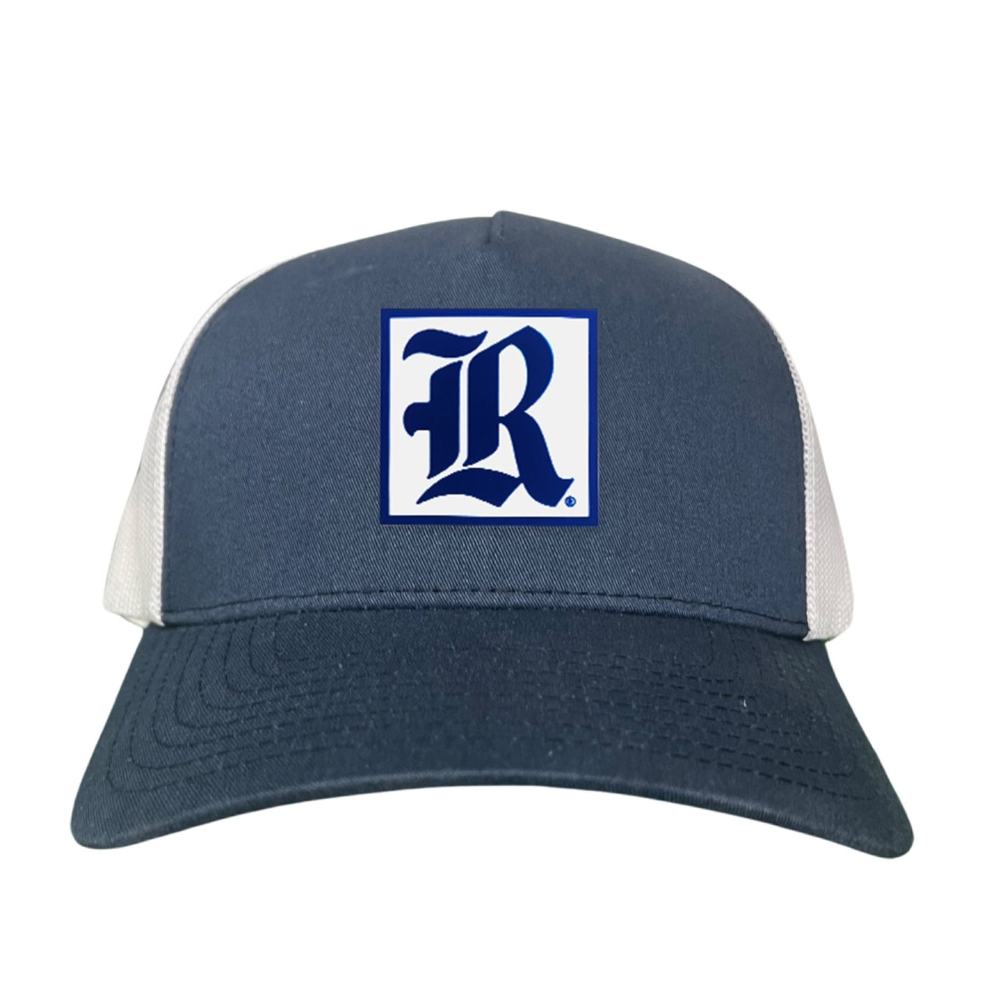 Rice Square LR Rubber Patch / 236 / Hat / / MM - Navy / White Curved Mesh Snapback - Club Rehab