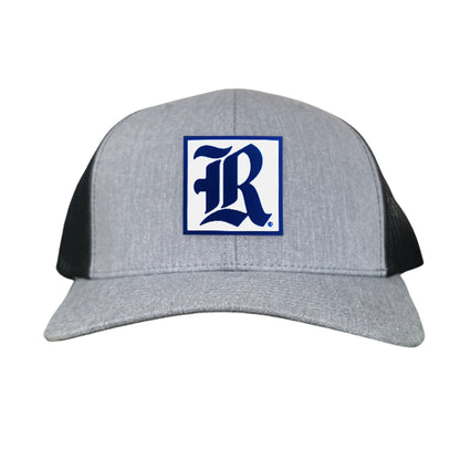 Rice Square LR Rubber Patch / 236 / Hat / / MM - Heather Grey / Black Curved Mesh Snapback - Club Rehab