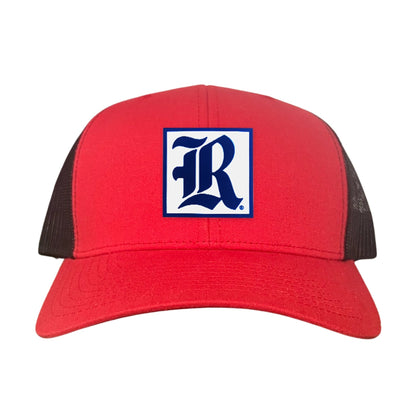 Rice Square LR Rubber Patch / 236 / Hat / / MM - Red / Black Curved Mesh Snapback - Club Rehab