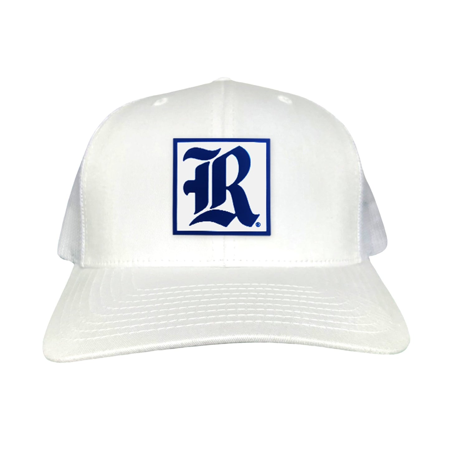 Rice Square LR Rubber Patch / 236 / Hat / / MM - White Curved Mesh Snapback - Club Rehab