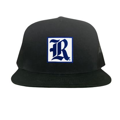 Rice Square LR Rubber Patch / 236 / Hat / / MM - Black Flat Bill Mesh Snapback - Club Rehab