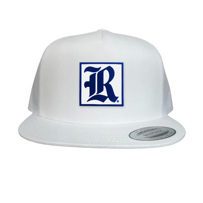 Rice Square LR Rubber Patch / 236 / Hat / / MM - White Flat Bill Mesh Snapback - Club Rehab