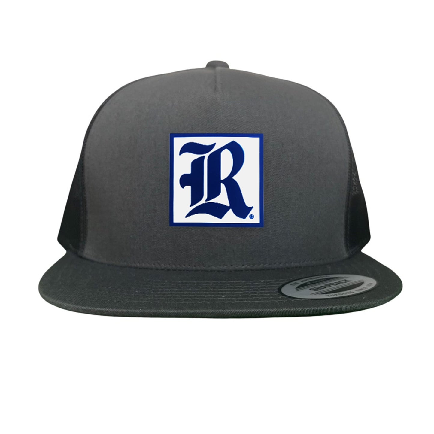 Rice Square LR Rubber Patch / 236 / Hat / / MM - Charcoal Flat Bill Mesh Snapback - Club Rehab