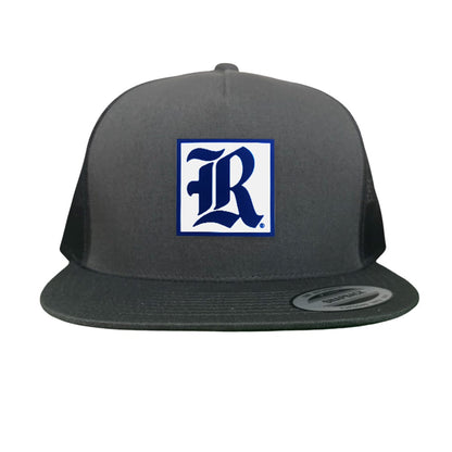 Rice Square LR Rubber Patch / 236 / Hat / / MM - Charcoal Flat Bill Mesh Snapback - Club Rehab
