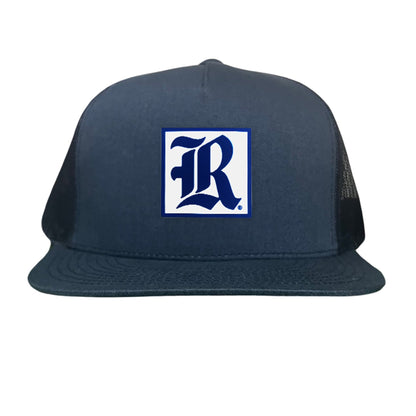 Rice Square LR Rubber Patch / 236 / Hat / / MM - Navy Flat Bill Mesh Snapback - Club Rehab