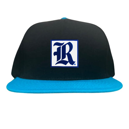 Rice Square LR Rubber Patch / 236 / Hat / / MM - Black / Teal Flat Bill Canvas - Club Rehab