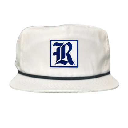 Rice Square LR Rubber Patch / 236 / Hat / / MM - Flat Bill White with Black Rope Canvas - Club Rehab