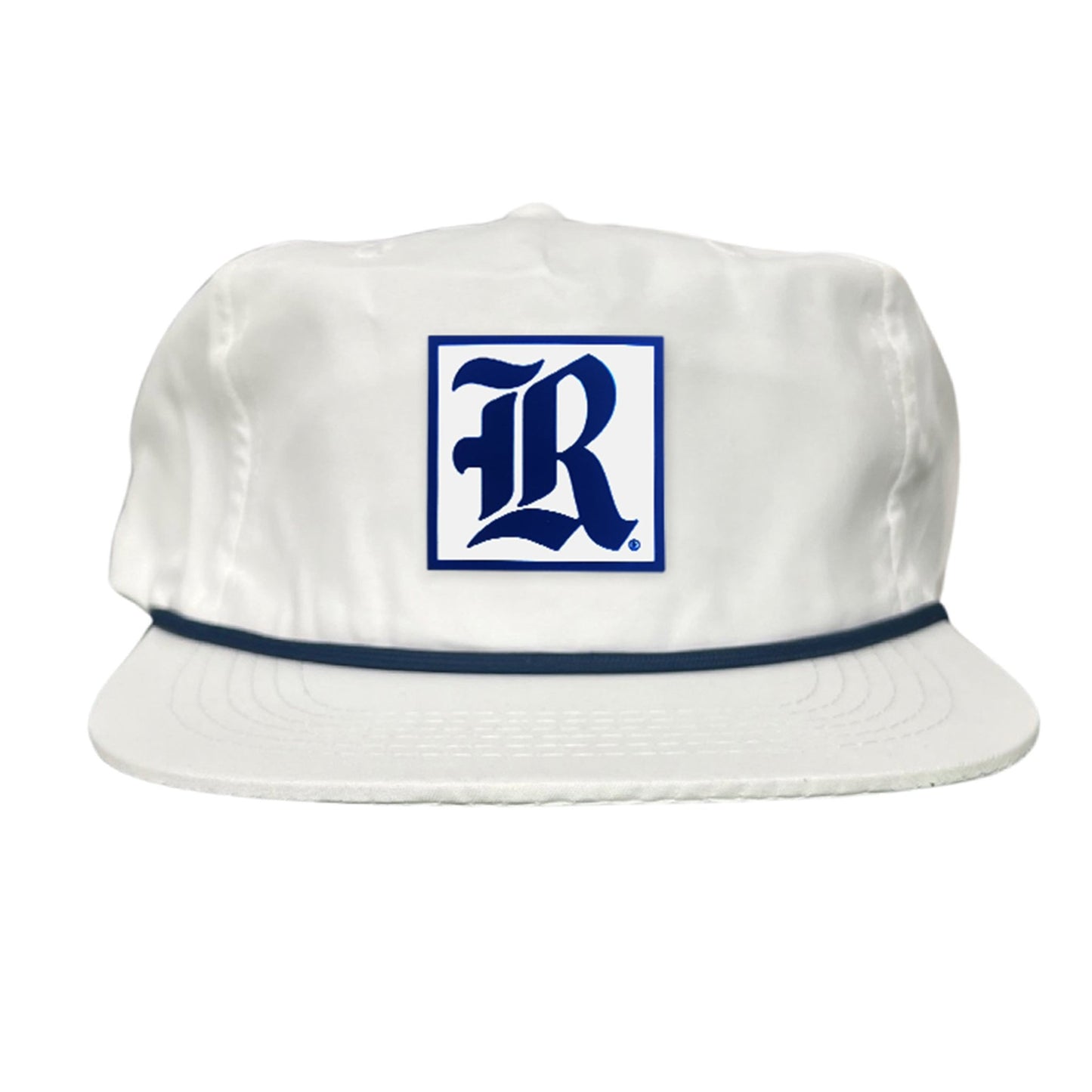 Rice Square LR Rubber Patch / 236 / Hat / / MM - Flat Bill White with Navy Rope Canvas - Club Rehab