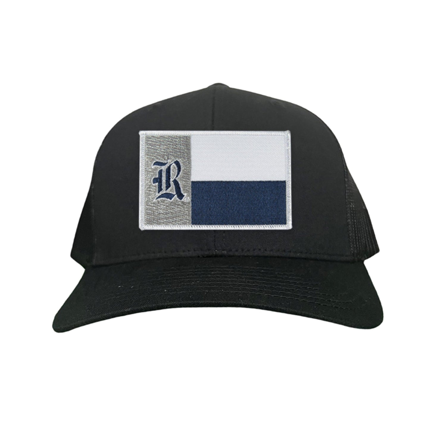 Rice Texas Flag with Logo Hats / 219 / Rice028 / MM - Black Curved Mesh Snapback - Club Rehab