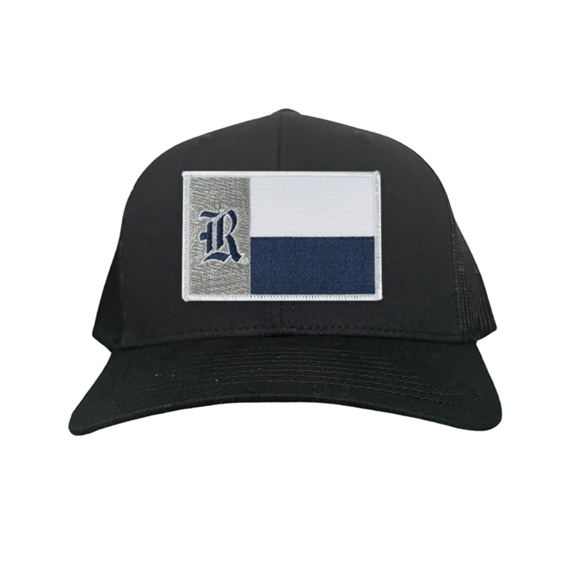 Rice Texas Flag with Logo Hats / 219 / Rice028 / MM - Black Curved Mesh Snapback - Club Rehab