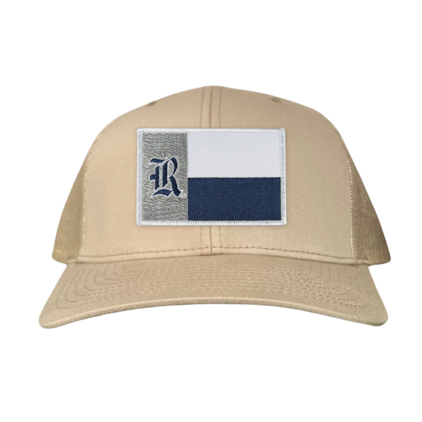Rice Texas Flag with Logo Hats / 219 / Rice028 / MM - Khaki Curved Mesh Snapback - Club Rehab