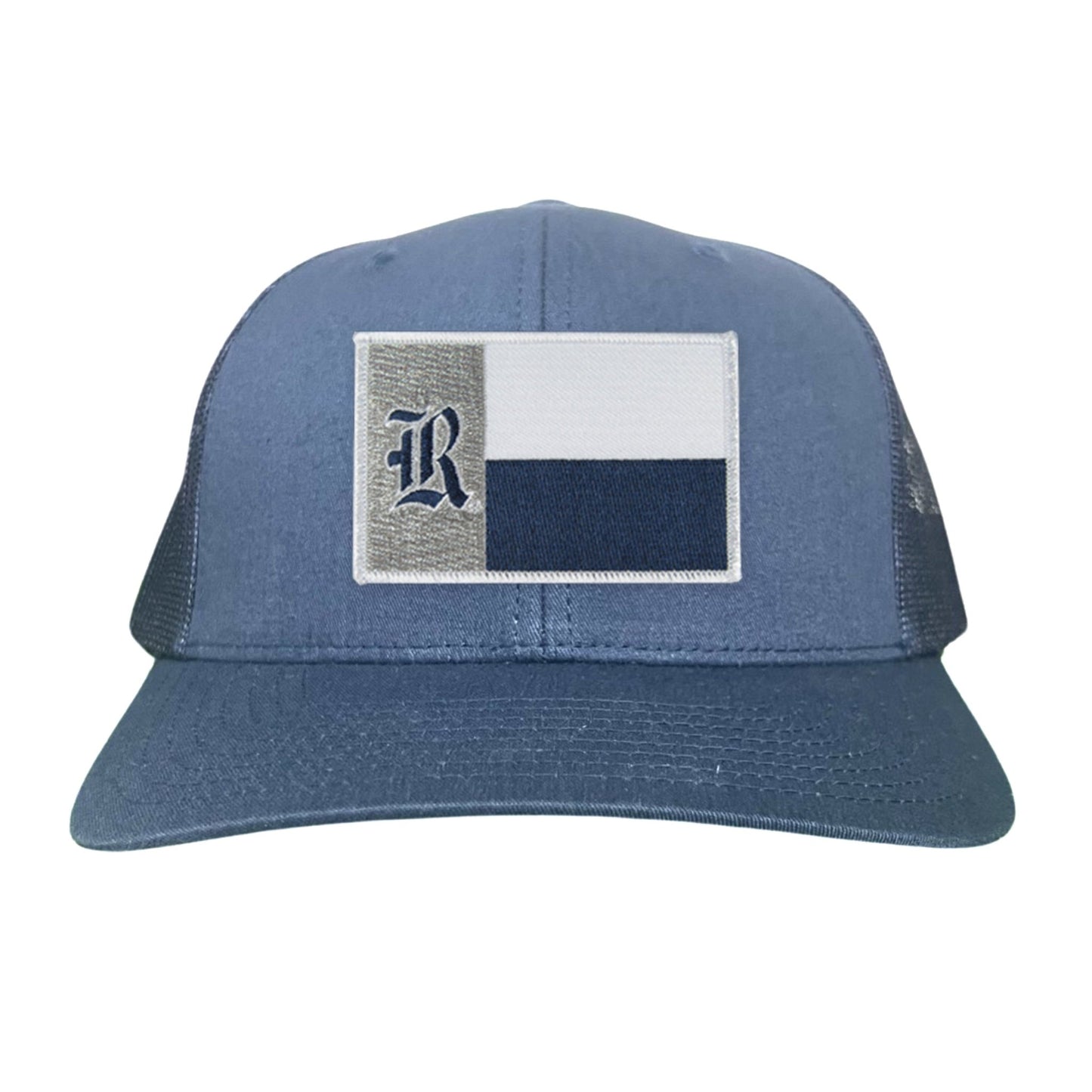 Rice Texas Flag with Logo Hats / 219 / Rice028 / MM - Navy Curved Mesh Snapback - Club Rehab
