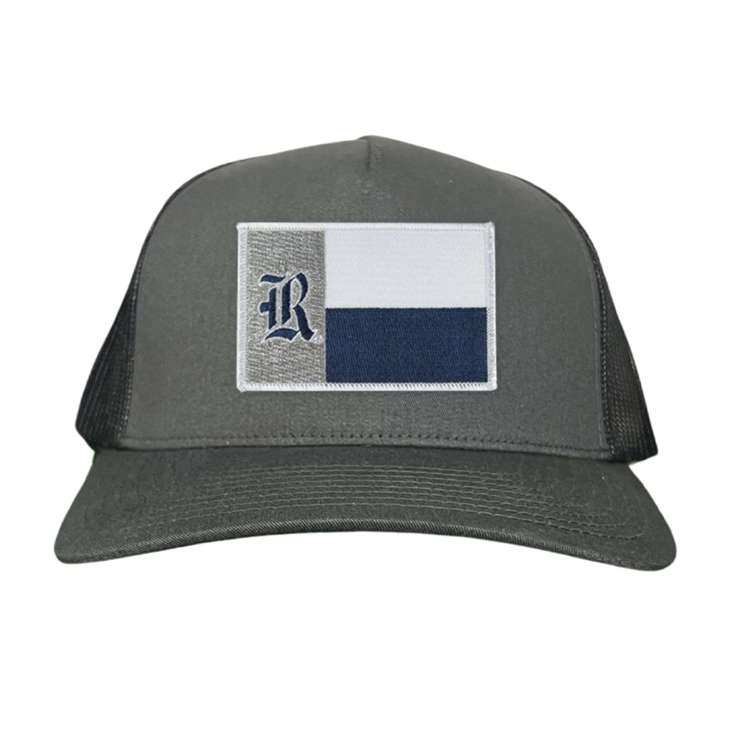 Rice Texas Flag with Logo Hats / 219 / Rice028 / MM - Charcoal Curved Mesh Snapback - Club Rehab
