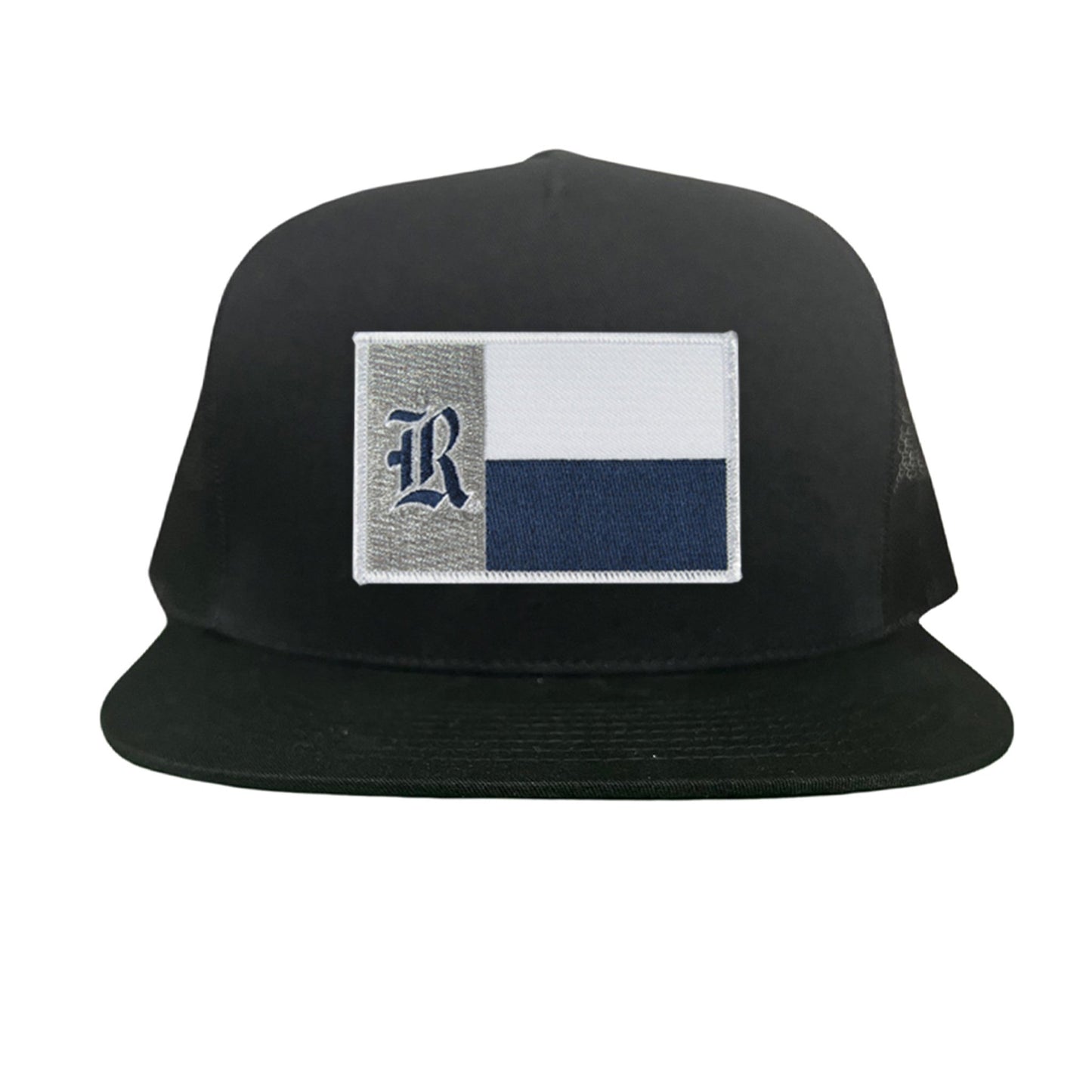 Rice Texas Flag with Logo Hats / 219 / Rice028 / MM - Black Flat Bill Mesh Snapback - Club Rehab