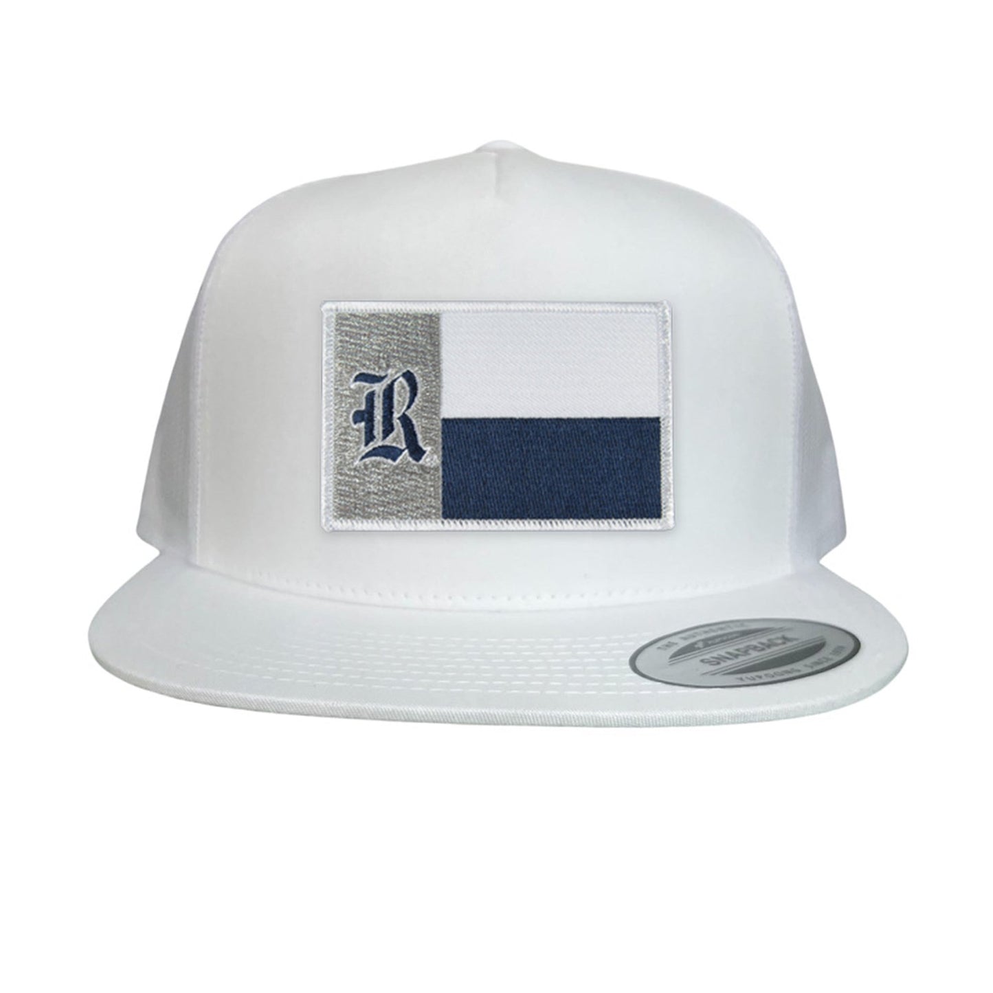 Rice Texas Flag with Logo Hats / 219 / Rice028 / MM - White Flat Bill Mesh Snapback - Club Rehab