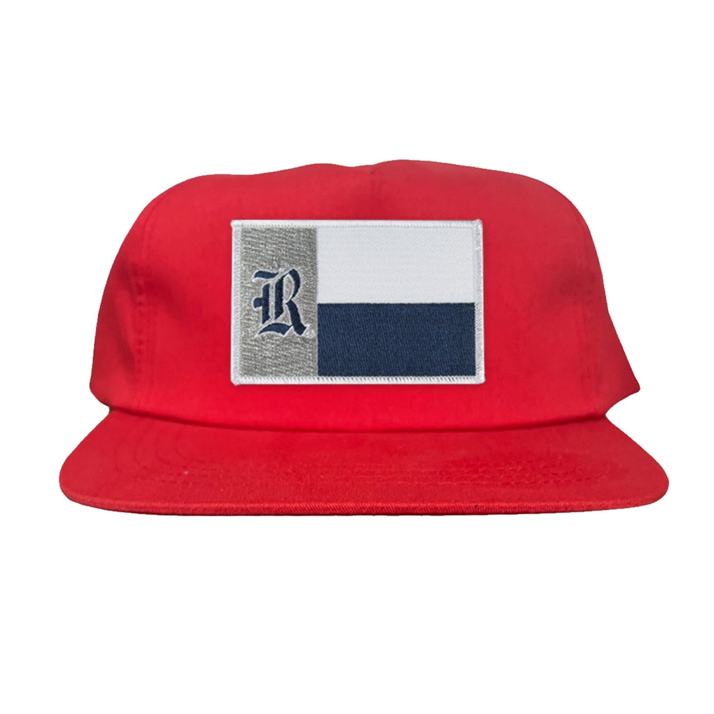 Rice Texas Flag with Logo Hats / 219 / Rice028 / MM - Red Flat Bill Canvas - Club Rehab